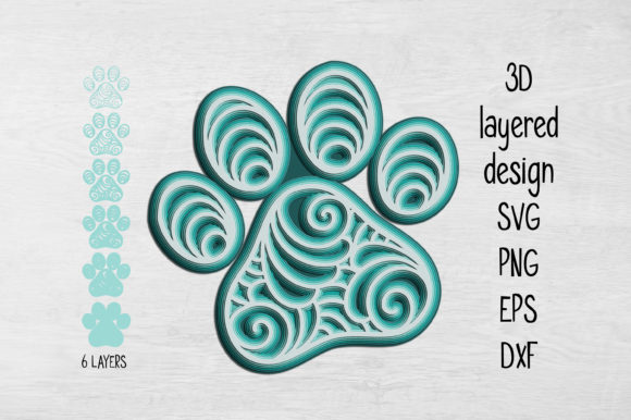 3D Layered Dog Paw: A Versatile Design for Creative Projects