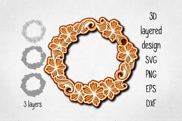 3D Layered Wreath: Elevate Your Visual Design