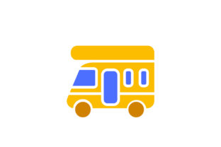 Blue and Yellow Bus: A Modern Asset for Visual Storytelling