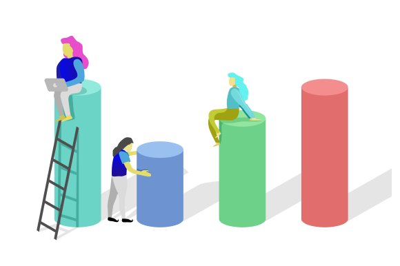 Business Concept Study Infographics Work: Visualizing Growth and Evolution