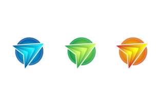 Single Gradient Circle Arrow Logo for Media Identity