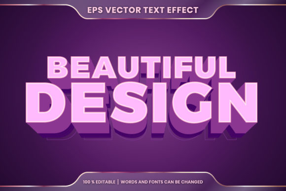 Text Effect in 3D Beautiful Design Words