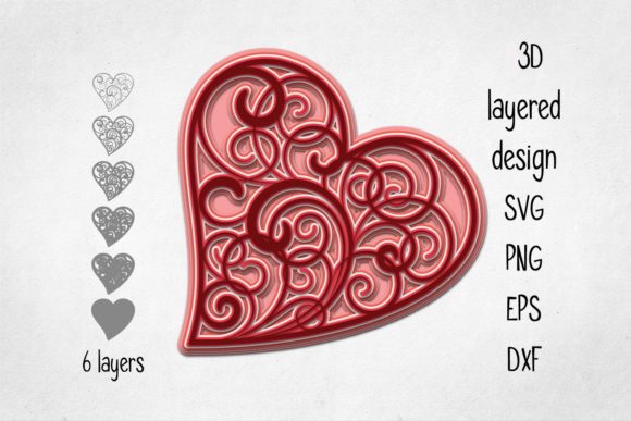 Unleash Your Creativity with the 3D Heart Layered Cut File